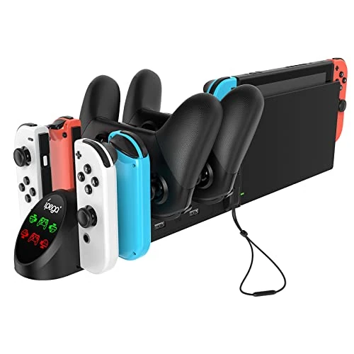 Offerta a tempo: FYOUNG Dock di ricarica LED 6 in 1 per controller Nintendo Switch Pro e JoyCons, stazione di ricarica per controller JoyCons Nintendo Switch con presa USB 2.0 e porte USB 2.0 - 44% da 19.31 € a 10.91 €