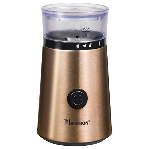 Offerta a tempo: Bestron Macina caffè elettrico con lame in acciaio inox, Capacità: 50 g, 150 W, Acciaio inox effetto rame - 0.00% da 44.19 € a 44.19 €