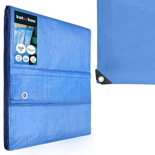 Offerta a tempo: KOTARBAU® Telo Impermeabile Esterno 6 x 8 m, Blu, 60 g/m² - 0.00% da 31.09 € a 31.09 €