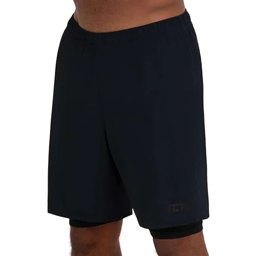 Offerta a tempo: TCA Ultra Pantaloncini Uomo Palestra 2 in 1 - Pantaloncini Sportivi da Corsa - Running Shorts con Pantaloncino a Compressione Interno- Nero (Tasca Posteriore), XL - 59% da 22.99 € a 9.49 €