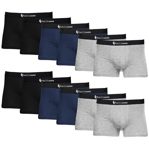 Limited offer: Fullluwaa Men's Boxers Shorts 12-Pack - Premium Cotton Blend, Tagless Comfort Men's Underwear, Boxers for Men from 31.71 EUR to 25.83 EUR (save 19%)