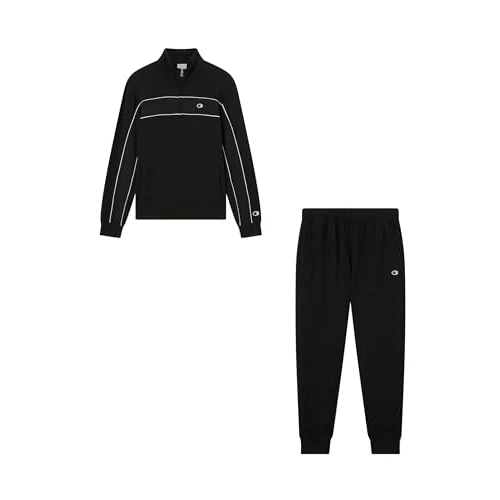 Offerta a tempo: Champion Men-Sweatsuit Tuta, Nero (KK001), S Uomo - 56% da 79.99 € a 35.54 €