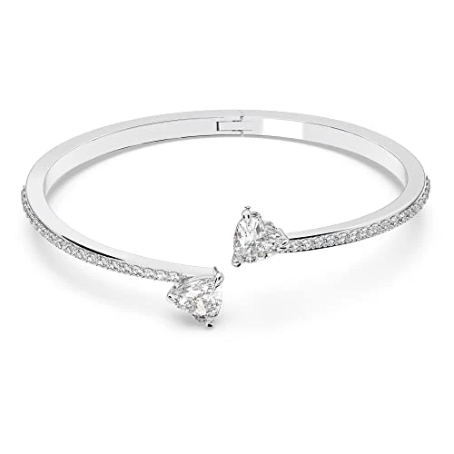 Swarovski Bracciale rigido Mesmera Attract, Cuore, Bianco, Placcato rodio