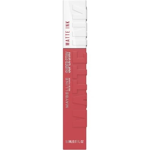Zeitlich begrenztes Angebot: Maybelline New York Super Stay Matte Ink Flüssiger Lippenstift für 16H Halt, Mattes Finish, Kussecht & Wischfest ohne Abfärben, Hochpigmentierte Farbe, Nuance: 175 Ringleader, 5ml von 9.99 € auf 8.35 € (16% Rabatt)