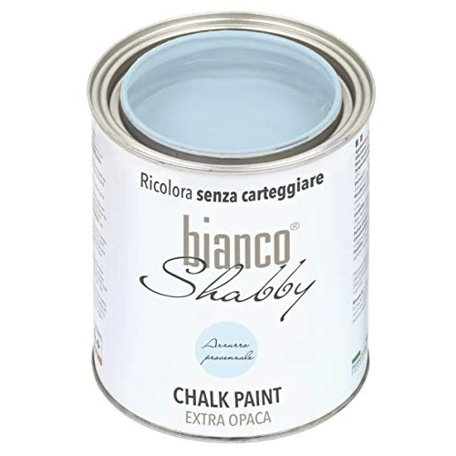 Tijdelijke aanbieding: bianco Shabby® Azzurro Provenzale Watergedragen krijtverf voor alle oppervlakken en perfect voor decoratieve effecten - Krijtverf Extra Matt (1 Liter) van 29.90 EUR naar 29.90 EUR (korting 0%)