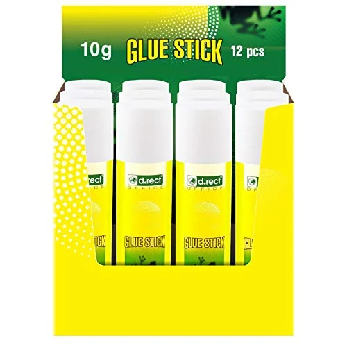 Limitiertes Angebot: D.RECT Klebestift 10g - PVA Kleber für Bastelarbeiten und Kunst - Starker Klebstoff für Schule & Bürobedarf, 12 Stück von 5.70 EUR auf 5.70 EUR (Spare 0%)