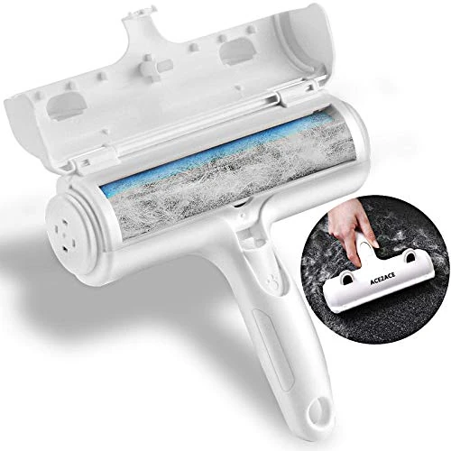 ACE2ACE Pet Hair Remover Roller, Reusable Animal Hair Removal Brush for Dogs and Cats, Easy to Clean Fixed Areas Pet Fur from Carpet, Furniture, Rugs, Stairs, Bedding and Sofa