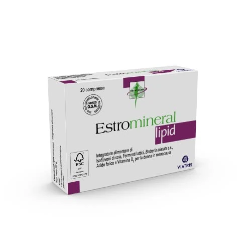 Offerta a tempo: Estromineral Lipid, 20 Compresse, Integratore per Menopausa e Controllo del Colesterolo e Trigliceridi, con Soia, Fermenti Lattici, Berberis, Acido Folico, Calcio, D3. Senza Glutine e Lattosio. - 38% da 13.18 € a 8.20 €
