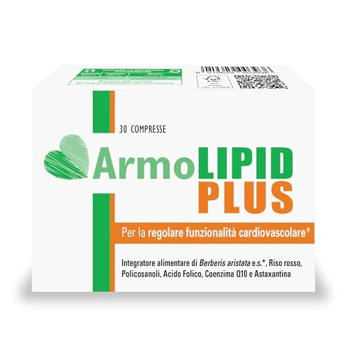 Offerta a tempo: Armolipid Plus 30 Compresse, Integratore Alimentare con Berberis Aristata, Riso Rosso Fermentato, Acido Folico, Policosanoli, Coenzima Q10 e Astaxantina - 51% da 30.70 € a 15.19 €