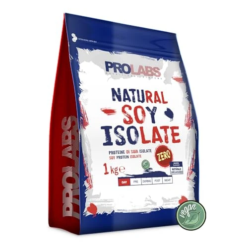 Offerta a tempo: PROLABS NATURAL SOY ZERO - Proteine di Soia Isolate in Polvere, Proteine Vegane Neutre Zero Zuccheri Senza Edulcoranti, Integratore 100% Vegetale, 1kg (30g = 3 Misurini, Tot 33 Porzioni) - 22% da 19.50 € a 15.24 €