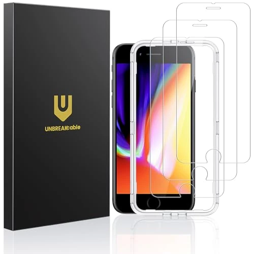 Limited-time offer: UNBREAKcable Screen Protector for iPhone SE 2022/SE 2020/8/7/6/6s [3 Pack] with Installation Frame, 9H Hardness Tempered Glass Screen Protector - [Bubble Free, Anti-Scratch] - 4.7 Inch from 16.99 GBP to 16.99 GBP (save 0%)