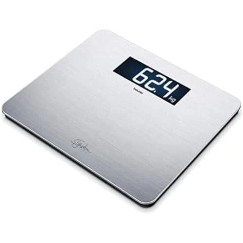 Offerta a tempo: Beurer GS 405 Signature Line Bilancia Digitale in Acciaio Inox con Superficie XXL 35×30 cm, Display Nero Retroilluminato Extra Large 49 mm, Portata 200 kg, Antimpronta, Design Moderno - 35% da 60.99 € a 39.90 €