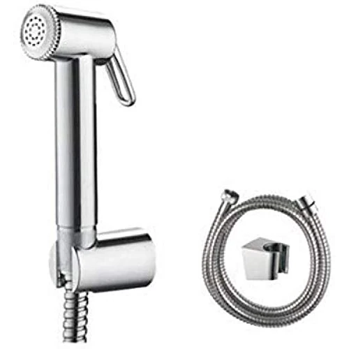 Ibergrif WC Handbrause Bidet Set mit Wandhalterung und 1,2m Schlauch, Chrom Silber – Spritzpistole für Toilette, Dusche oder Hygienereinigung, M20282
