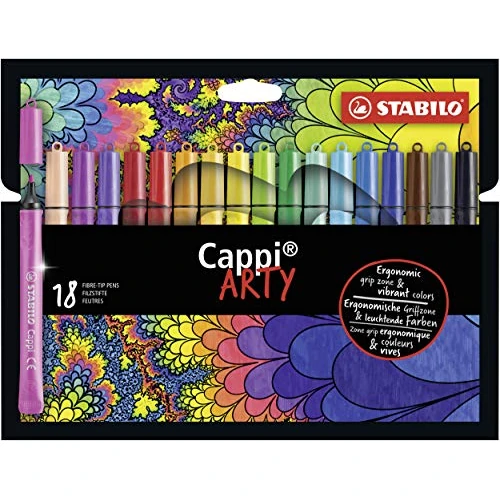 Limited offer: STABILO Fiber-Tip Pen with Cap-Ring Cappi ARTY - Pack of 18 - Assorted Colors with 2 Cap-Rings from 20.89 EUR to 20.89 EUR (save 0%)