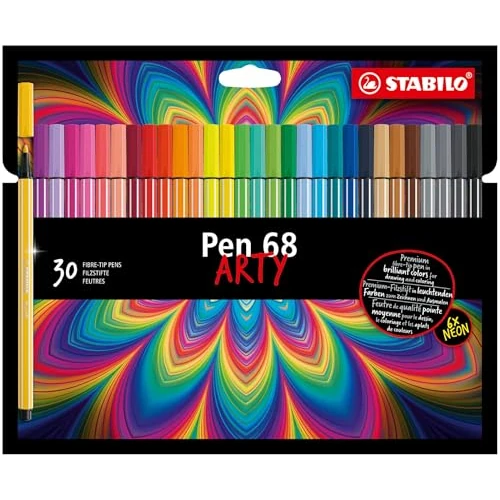 Offre limitée : STABILO - Feutre de coloriage - Pen 68 ARTY - Etui carton x 30 feutres de coloriage adulte pointe moyenne - coloris assortis - gamme ARTY de 29.82 EUR à 24.75 EUR (remise 17%)