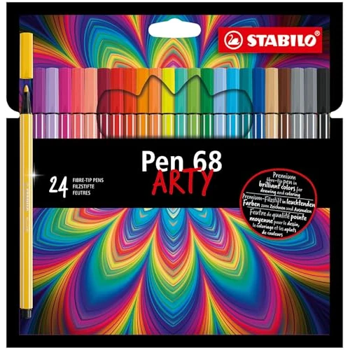 Limited offer: STABILO Premium Fiber-Tip Pen Pen 68 - ARTY - Pack of 24 - Assorted Colors from 36.00 EUR to 36.00 EUR (save 0%)