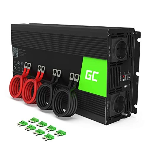 Offre limitee: Green Cell® 2000W/4000W 24V 220V/230V Convertisseur Pur Sinus de Tension Volts Camion Solaire Power Inverter sinusoïdale DC AC, Onduleur Transformateur avec Allume Cigare Prise Electrique de 254.95 EUR a 211.81 EUR (economie 17%)