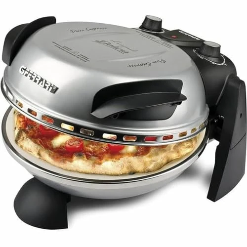 Offerta a tempo: G3 Ferrari G10006 Pizza Express Delizia, Forno Pizza, 1200 W, Termostato regolabile 400°C, Pizza fragrante in 5 minuti, Doppia resistenza riscaldante, Ricettario e Palette inclusi, Argento - 37% da 119.90 € a 74.99 €
