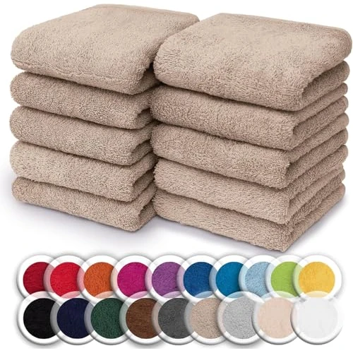 Oferta limitada: NatureMark Juego de 10 toallitas de Rizo para Cara y Manos – 100% algodón, Suaves y absorbentes – 30×30 cm, Arena/Beige de 16.49 € a 16.49 € (ahorro 0.00%)