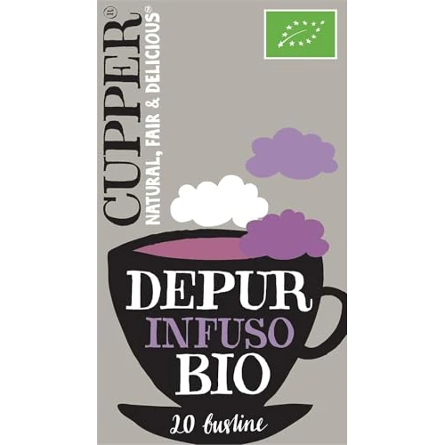 Cupper - Caja de 20 Bolistas de Infusiones Ecológicas Depur - Apto para Veganos - Propiedades Depurativas y Diuréticas - Contiene Hibisco, Ortiga y Raíz de Regaliz
