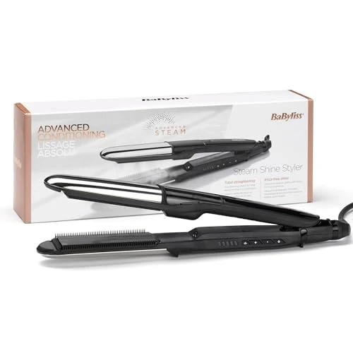 Limitiertes Angebot: BaByliss Steam Shine, 21-in-1 Dampf-Glätteisen mit schonendem Wasserdampf zum Glätten und Locken, 5 Temperaturstufen von 170°C bis 230°C, ST496E von 119.90 EUR auf 51.99 EUR (Spare 57%)