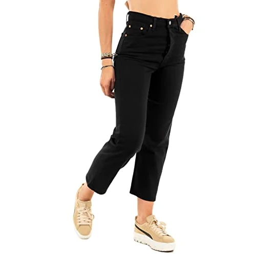 Levi's Ribcage Straight Ankle Vaqueros, Black Heart, 28W / 27L para Mujer