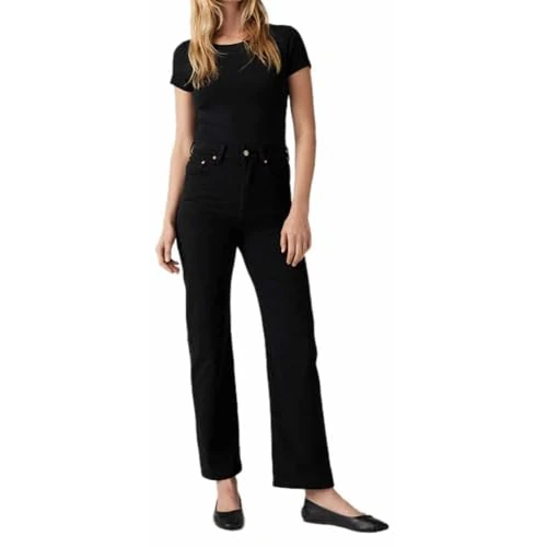 Zeitlich begrenztes Angebot: Levi's Damen Ribcage Rechte Enkel Jeans, Black Sprout, 25W 29L EU von 60.33 € auf 51.65 € (14% Rabatt)