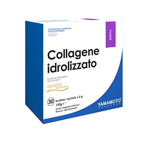 Offre limitée : YAMAMOTO RESEARCH, Collagène Hydrolysé Verisol 30 Sachets de 5 g, Supplément avec Collagène, Acide Hyaluronique et Vitamine C pour le soin de la peau, Arôme Fraise Sauvage de 18.65 EUR à 18.65 EUR (remise 0%)