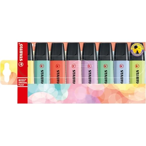 STABILO Marcador BOSS ORIGINAL Pastel - Estuche con 8 colores