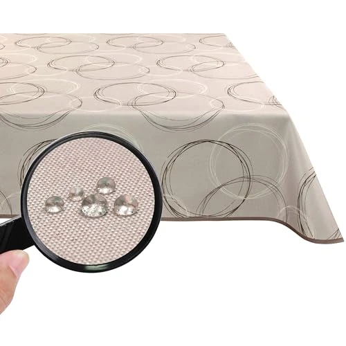 Offre limitee: Valia Home® Nappe avec revêtement Teflon pour Usage intérieur et extérieur, Disponible en 6 Designs | Lavable, Elle Repousse l'eau et la saleté grâce à Son Effet Lotus fiable | 130 x 160 cm Beige de 19.99 EUR a 9.99 EUR (economie 50%)