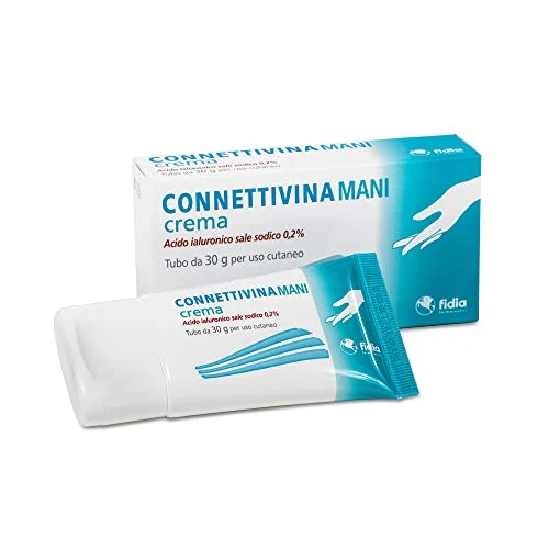 Fidia Farmaceutici ConnettivinaMani Crema – Tube of 30 g, Hyaluronic Acid Based Sodium Salt 0.2%