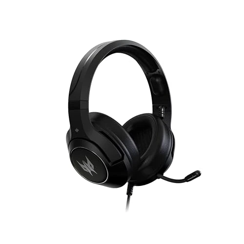 acer Predator Galea 350 PHW920 - Auriculares Accessory Gaming (Cable Jack de 3,5 mm, Formato Circumaural, Micrófono Incluido, 32 Ohm, 116 dB, 20Hz-20KHz, Cancelación de Ruido) Negro