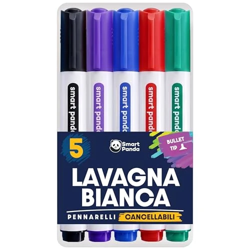 Tijdelijke aanbieding: 5 Whiteboard-stiften met een fijne punt – Magnetische whiteboardmarkers met een fijne punt en een wisser – Droog afneembare markers, voor thuis, school en kantoor – 5-delige set met verschillende kleu van 5.95 € naar 5.95 € (0.00% k