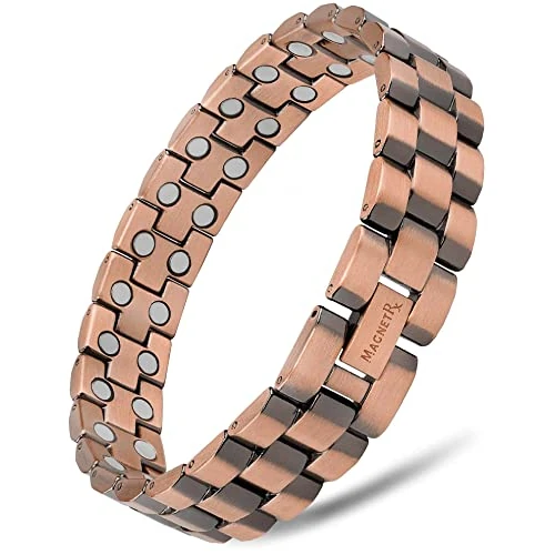Offerta a tempo: MagnetRX® Bracciale Rame Uomo e Bracciale Magnetico Uomo Terapeutico in Rame Puro – Braccialetto Regolabile con Strumento di Misura Incluso (Modello President) - 20% da 59.95 € a 47.96 €