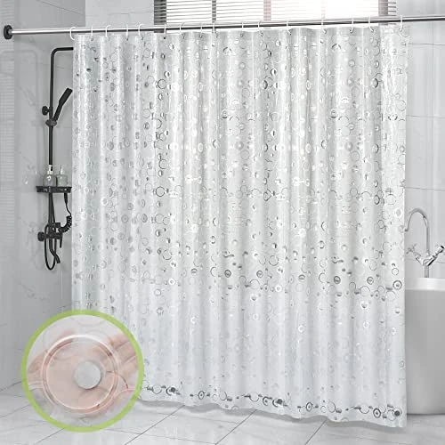 Limited-time offer: OTraki Clear Shower Curtain, 200×240cm Extra Wide Shower Curtain for Bathroom EVA Weighted Bath Curtain, Anti Mould Resistant Shower Thicken Waterproof Bathroom Curtain with 4 Bottom 16 Hooks from 13.99 £ to 13.99 £ (save 0.00%)