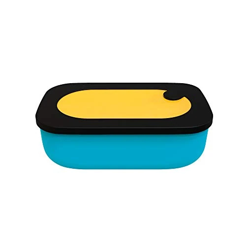 Guzzini On The Go Lunchbox con Contenitore, Spalvieri & Del Ciotto, 20 x 12 x h7 cm, 900 cc, Giallo