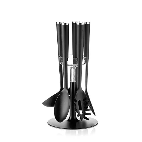 Offerta a tempo: Guzzini Cooking Set Mestoli Antiaderente con Base, Attila Veress, 19 x h35 cm, Cromato - 44% da 59.50 € a 33.41 €