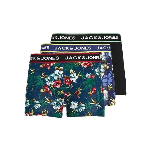 Limited-time offer: Jack & Jones Men's Boxershorts Boxer Shorts, Detail: Bardaboes Cherry - Maritime Blue Black, L UK from 22.00 £ to 16.94 £ (save 23%)