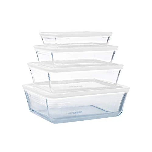Limited-time offer: Pyrex® Cook & Freeze Set of 4 Glass Dishes with Airtight Lids (0.8 L, 1.5 L, 2.6 L, 4 L) - Special Freezing - BPA Free from 32.89 £ to 23.02 £ (save 30%)