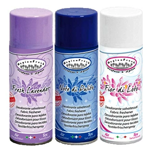 HygienFresh Fior di Lotus Note di Pulito Fresh Lavender 3 Deodorant Spray 400 ml für Textilien, Kleidung, Vorhänge, Sofas, Schuhe und in der Haus/Büro