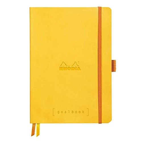 Offerta a tempo: RHODIA 117585C - taccuino morbido Goalbook giallo Narciso - A5 14,8X21cm - Puntinato DOT - 240 pag. - Carta Clairefontaine Bianca 90g/m² - 2 nastri, chiusura con elastico - Simil Cuoio - 46% da 33.16 € a 17.85 €