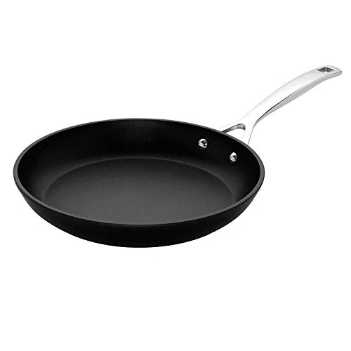 LE CREUSET Sartén baja de aluminio antiadherente, diámetro 20 cm, para todas las fuentes de calor, incluso la inducción, Antracita/Plateado, 51112200010002