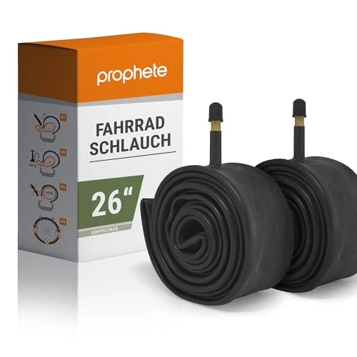 Oferta limitada: Prophete Cámara de Aire para Bicicleta, 2 Unidades, válvula de Coche, ETRTO 47-559, 50-559, 54-559, 57-559, 47-584, 50-584, 54-584, 57-584, Adecuado de 26 x 1,75 Pulgadas hasta 27,5 x 2,25 Pulgadas de 12.97 € a 10.38 € (ahorro 20%)