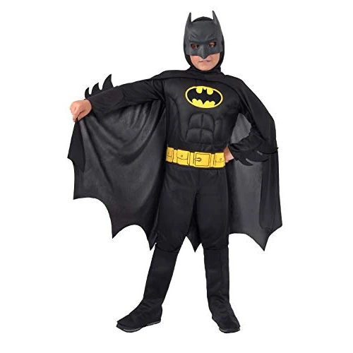 Limited-time offer: Batman Dark Knight costume disguise boy official DC Comics (Size 3-4 years) with padded muscles from 36.25 GBP to 36.25 GBP (save 0%)