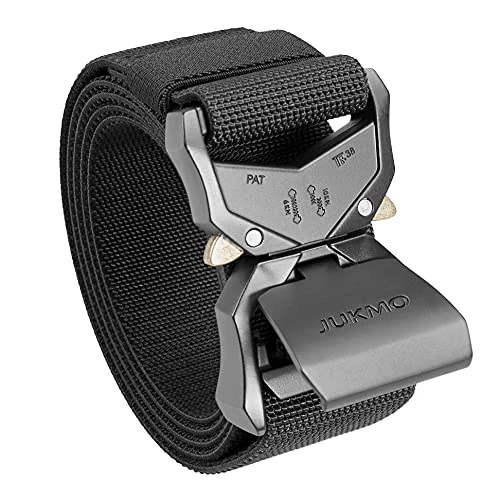 Offerta a tempo: JUKMO Cintura tattica militare da escursionismo Rigger da 3,8 cm, in nylon con fibbia a sgancio rapido resistente (Nero, M- per vita 91cm-105cm (Lunghezza 125cm)) - 0.00% da 19.98 € a 19.98 €
