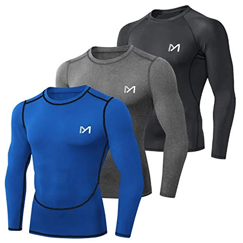 Zeitlich begrenztes Angebot: MEETYOO Kompressionsshirt Herren, Funktionsshirt Langarm Fitnessshirt Männer Sportshirt Atmungsaktiv Laufshirt für Laufen Jogging Sport Turnhalle von 33.99 € auf 30.59 € (10% Rabatt)