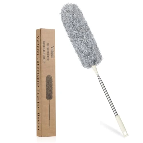 Oferta limitada: Vicloon Plumero de Limpieza, Plumero telescópico de 71cm-243cm, Microfibra, Gris, Plumero con 2 en 1 Ranuras Cepillo de Limpieza, Atrapa y Bloquea el Polvo,para Ventanas Persianas Muebles Coches de 9.12 EUR a 9.12 EUR (ahorro 17%)
