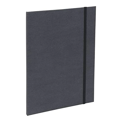 Offerta a tempo: Bigso Box of Sweden Cartella portadocumenti A4 con cinghie elastiche – Organizer documenti in fibra di legno e carta effetto lino – cartella A4 per documenti, cartelle e fogli sfusi ecc. – Nero - 11% da 16.15 € a 14.39 €