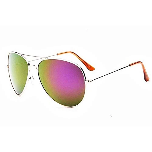 Offerta a tempo: Occhiali da sole specchio uomo - donna - unisex - goccia - classico - montatura dorata - lente rosa - primavera - autunno - inverno - estate - 52% da 11.65 € a 5.56 €