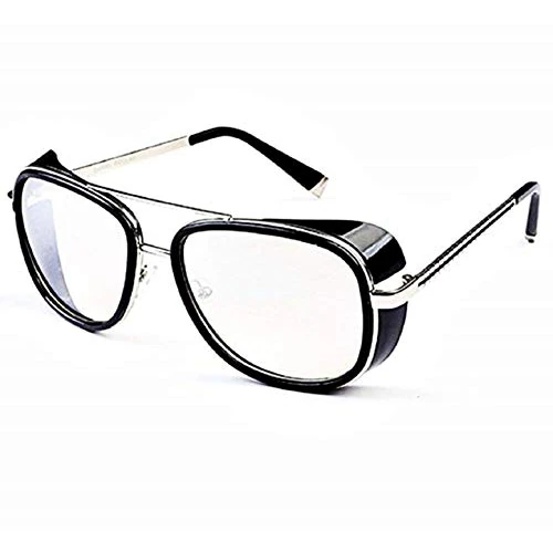 Offerta a tempo: KIRALOVE Occhiali da sole tony stark - iron man - sexy - donna - uomo - unisex - montatura argento - lente - trasparente - occhiali da sole ragazzo - 40% da 16.01 € a 9.65 €